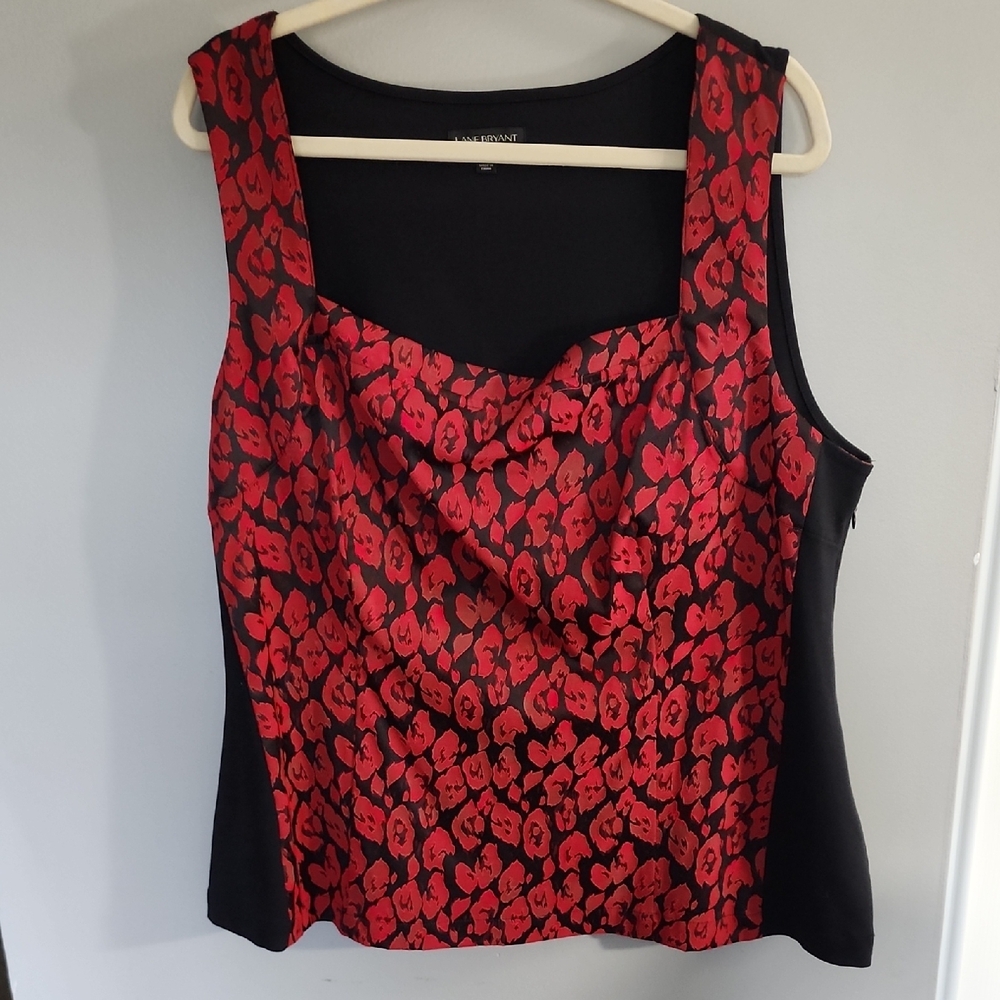 Black and Red Floral Women's Top